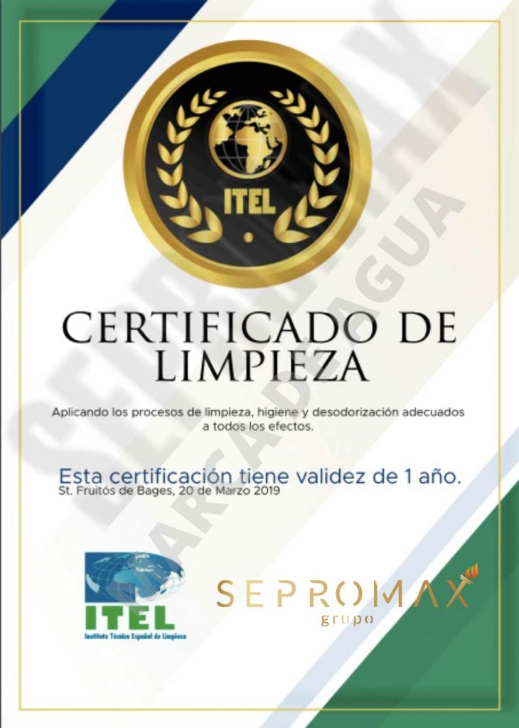 Certificado de limpieza ITEL